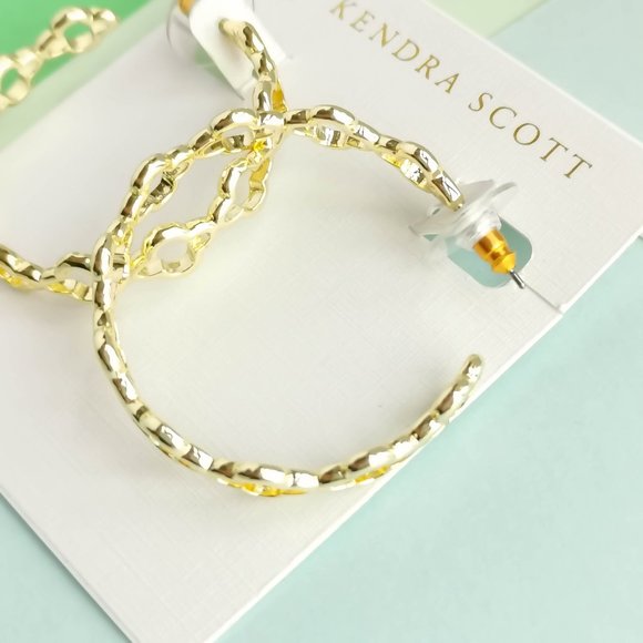 Abbie Kendra Scott Gold Hoop Earrings - Picture 2 of 3